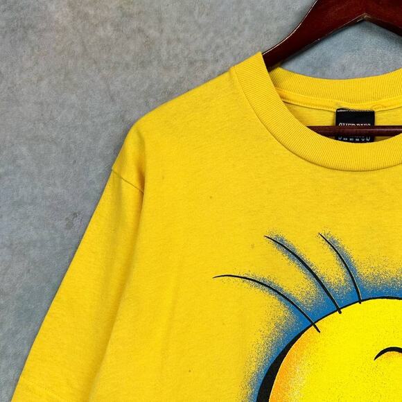 Vintage Tweety Bird Big Print T Shirt 90s Mens Sz L Yellow Looney Tunes Cartoon - Picture 6 of 8